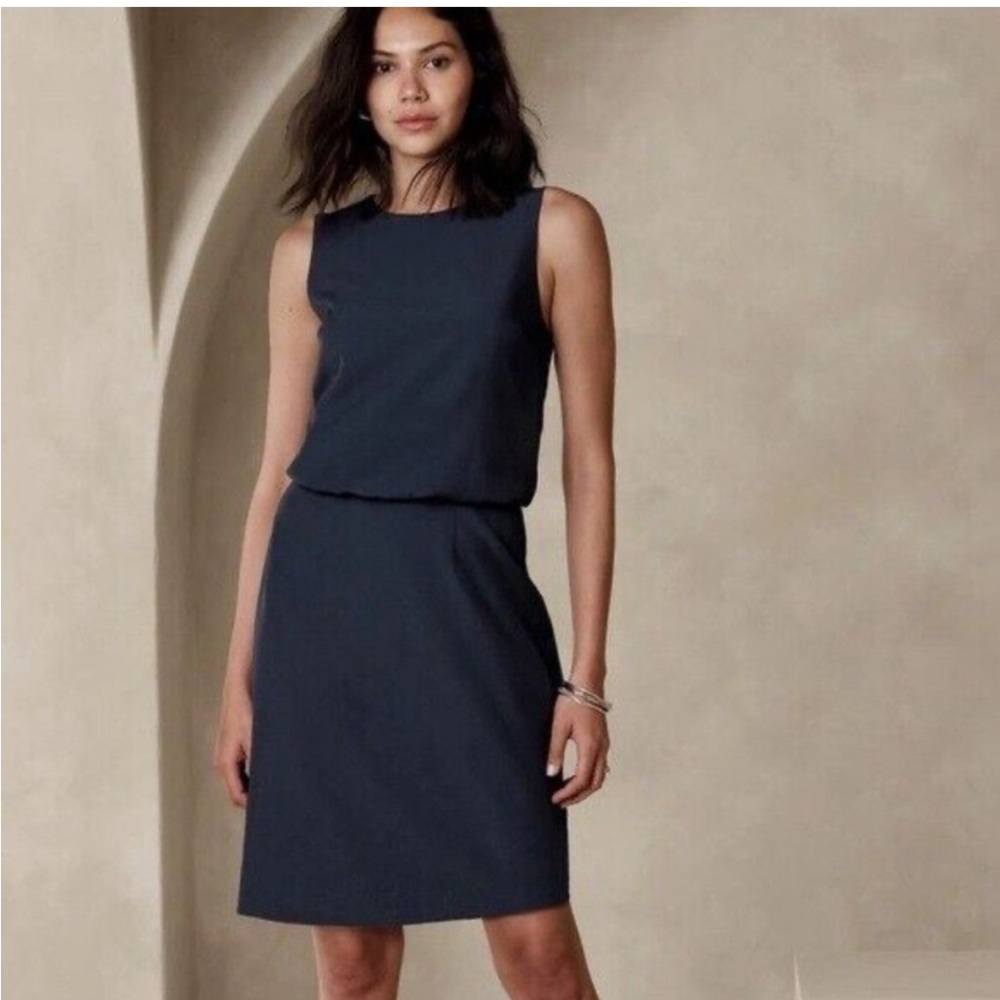 Banana Republic Sculpted Stretch Blouson Waist Dress Size 2